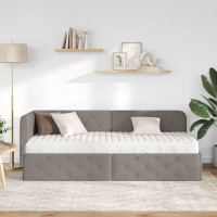 Produktbild för Hörn Sängram Taupe 80 x 200 cm tyg