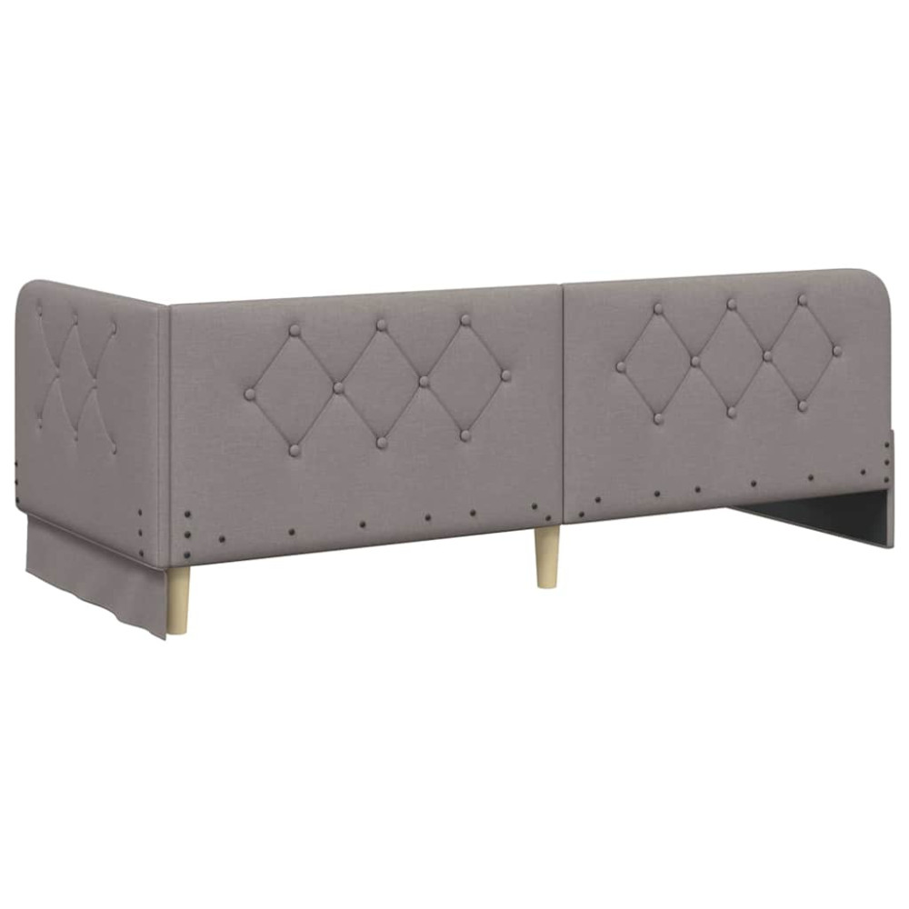 Produktbild för Hörn Sängram Taupe 80 x 200 cm tyg