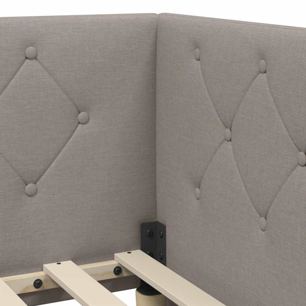 Produktbild för Hörn Sängram Taupe 80 x 200 cm tyg