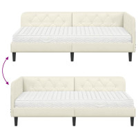 Produktbild för Hörn Sängram Kräm 90 x 190 cm Sammet