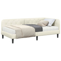 Produktbild för Hörn Sängram Kräm 90 x 190 cm Sammet