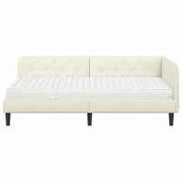 Produktbild för Hörn Sängram Kräm 90 x 190 cm Sammet