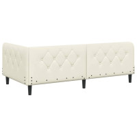 Produktbild för Hörn Sängram Kräm 90 x 190 cm Sammet