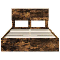 Produktbild för Förvaringssäng med låda Rökt ek 135 x 190 cm Konstruerat trä