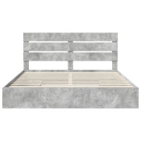 Produktbild för Förvaringssäng med låda Betonggrå 200 x 200 cm Konstruerat trä