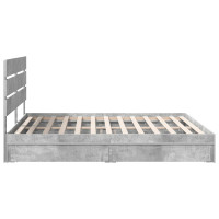 Produktbild för Förvaringssäng med låda Betonggrå 200 x 200 cm Konstruerat trä
