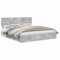 Produktbild för Förvaringssäng med låda Betonggrå 200 x 200 cm Konstruerat trä