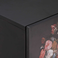 Produktbild för Sängbord med Dörr 2 pcs Svart 40 x 33 x 46 cm Massivt mangoträ