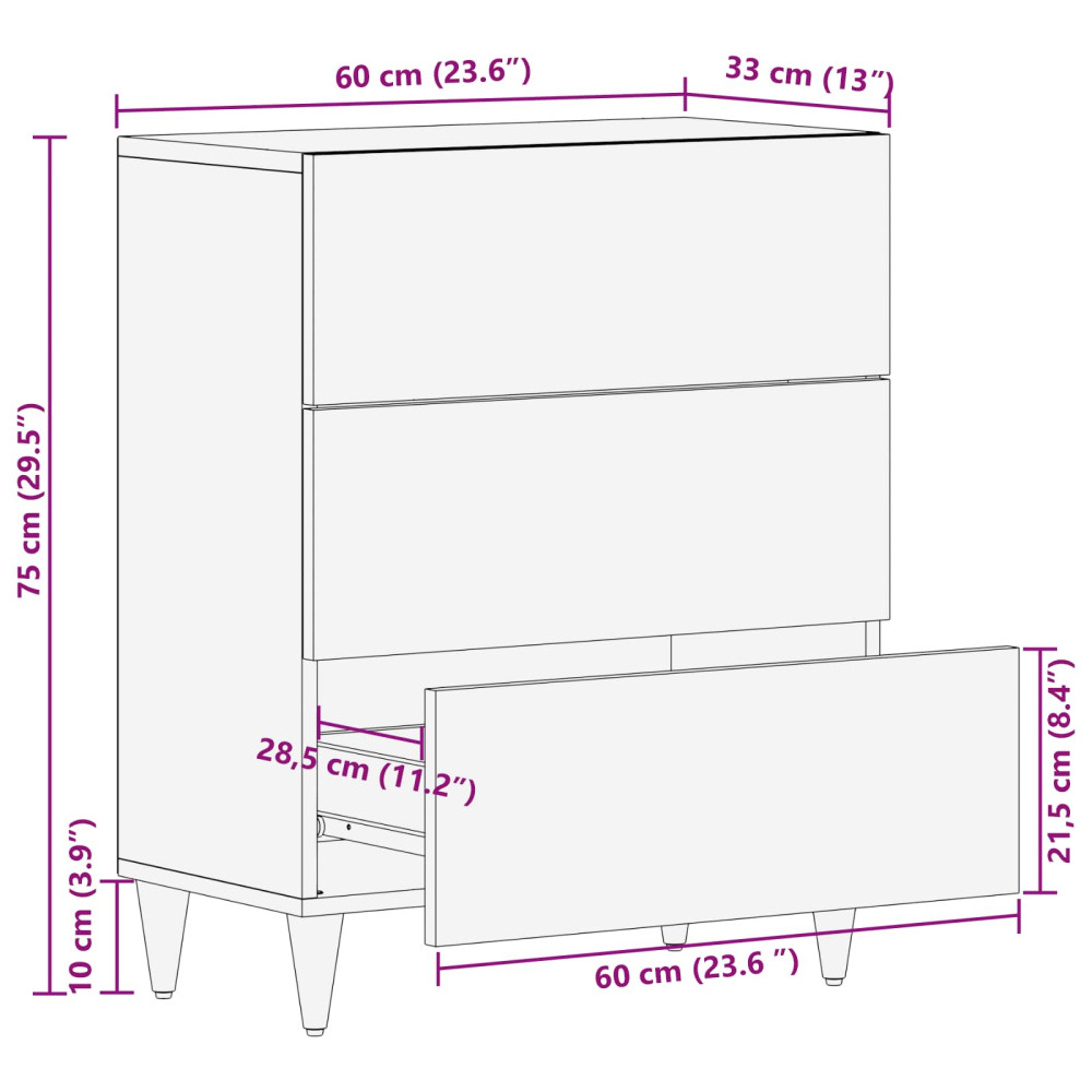 Produktbild för Förvaringsskåp Flerfärgsdesign 60 x 33,5 x 75 cm