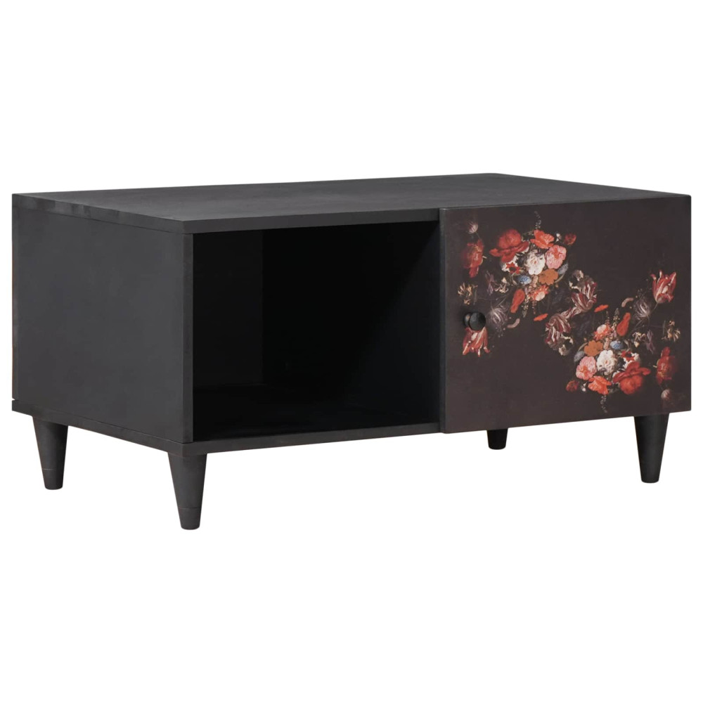 Produktbild för Kaffeebord Flerfärgsdesign 80 x 50 x 40 cm Massivt mangoträ