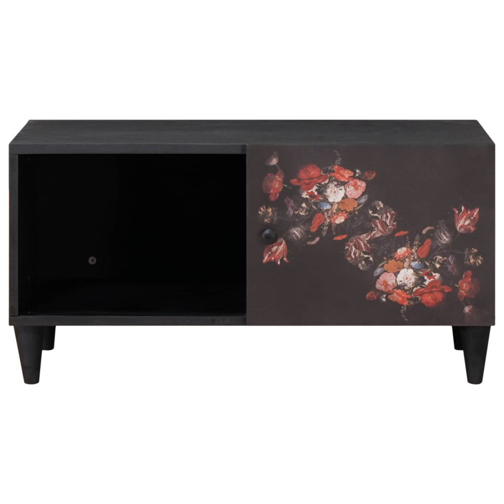 Produktbild för Kaffeebord Flerfärgsdesign 80 x 50 x 40 cm Massivt mangoträ