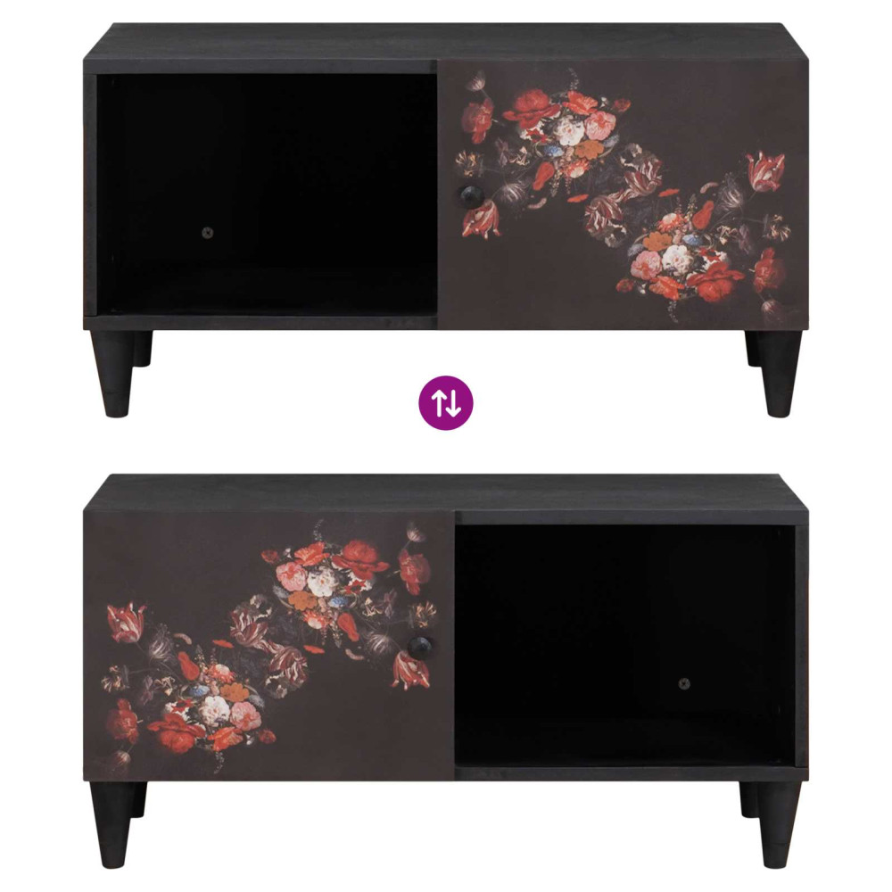 Produktbild för Kaffeebord Flerfärgsdesign 80 x 50 x 40 cm Massivt mangoträ