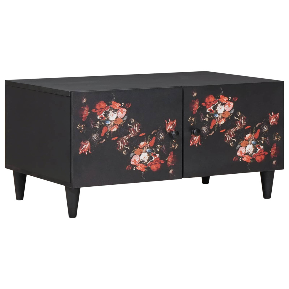 Produktbild för Kaffeebord Flerfärgsdesign 80 x 50 x 40 cm Massivt mangoträ