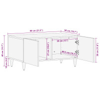 Produktbild för Kaffeebord Flerfärgsdesign 80 x 50 x 40 cm Massivt mangoträ
