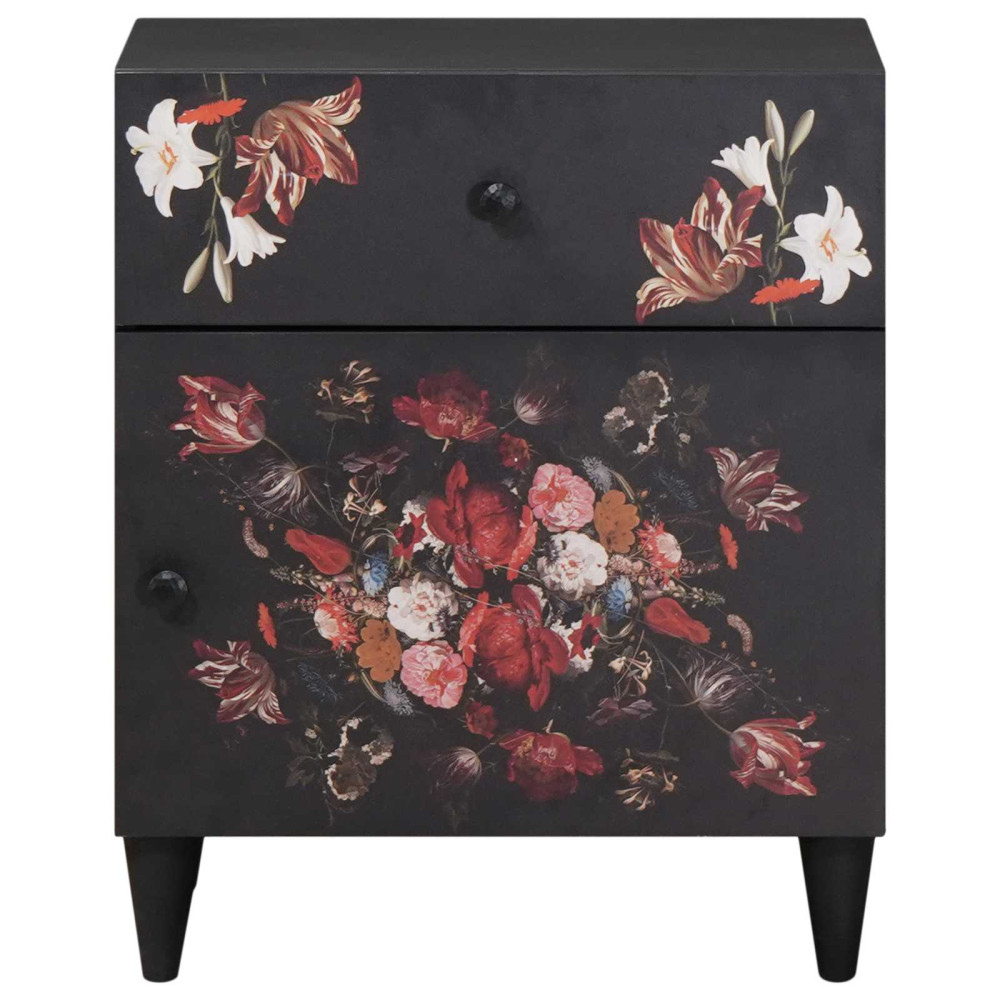 Produktbild för Sängbord Flerfärgsdesign 50 x 33 x 60 cm Massivt mangoträ