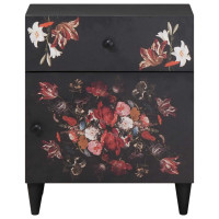 Produktbild för Sängbord Flerfärgsdesign 50 x 33 x 60 cm Massivt mangoträ