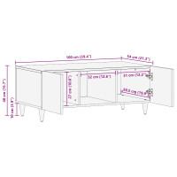 Produktbild för Kaffeebord Flerfärgsdesign 100 x 54 x 40 cm Massivt mangoträ
