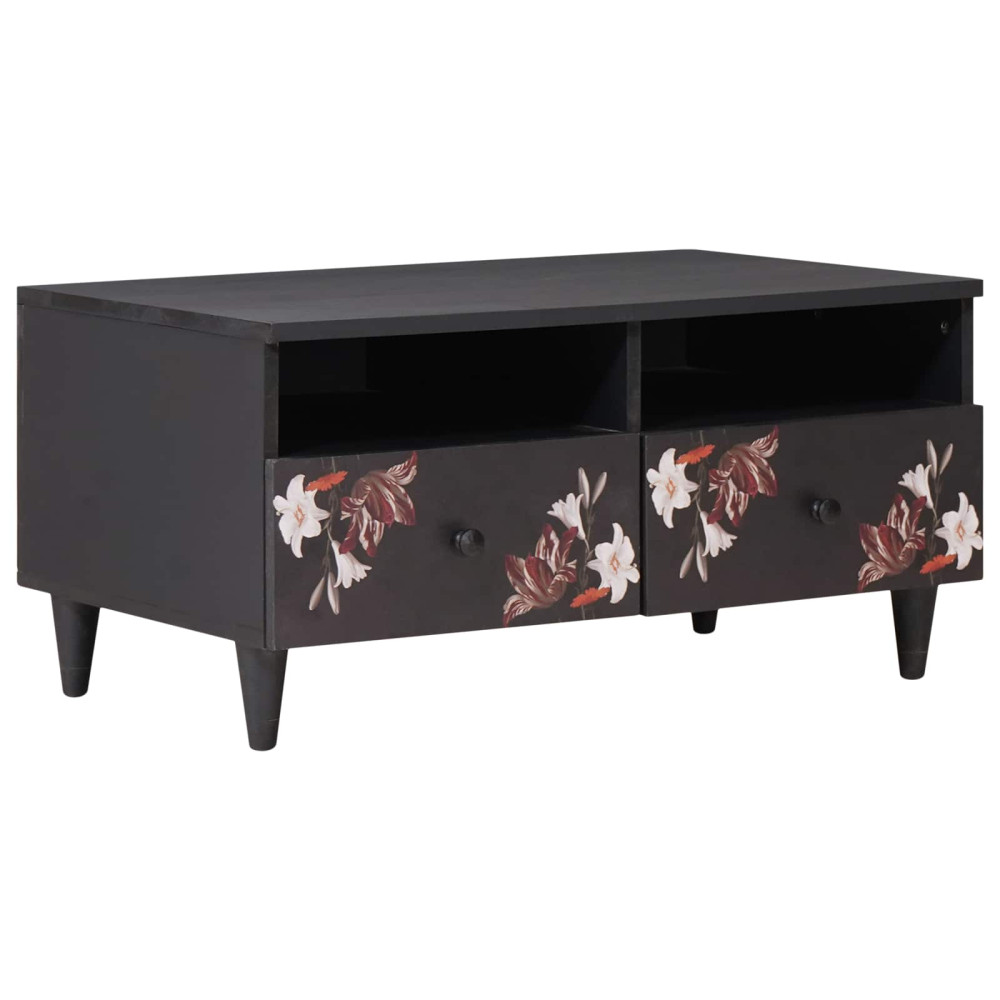 Produktbild för Kaffeebord Flerfärgsdesign 80 x 54 x 40 cm Massivt mangoträ