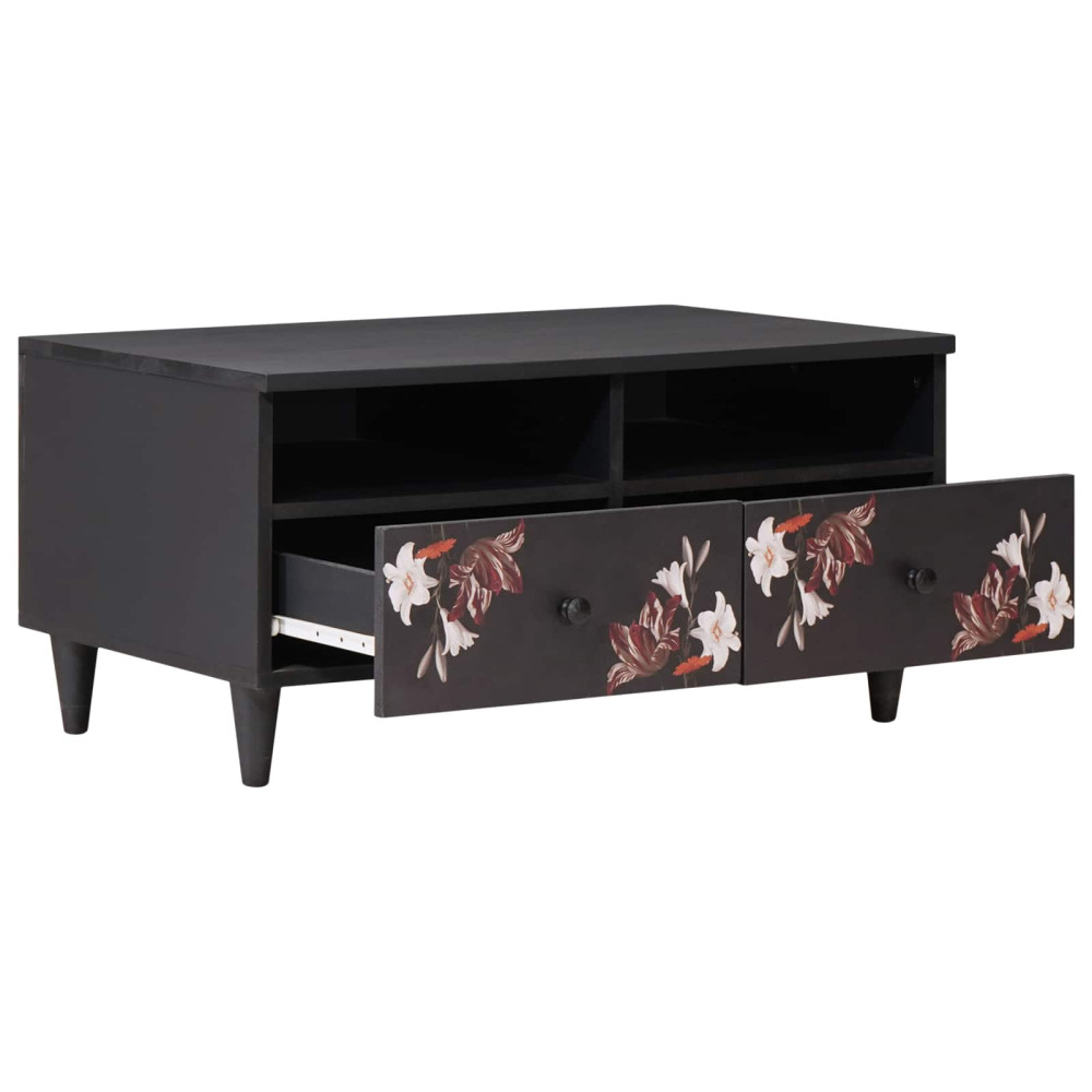 Produktbild för Kaffeebord Flerfärgsdesign 80 x 54 x 40 cm Massivt mangoträ