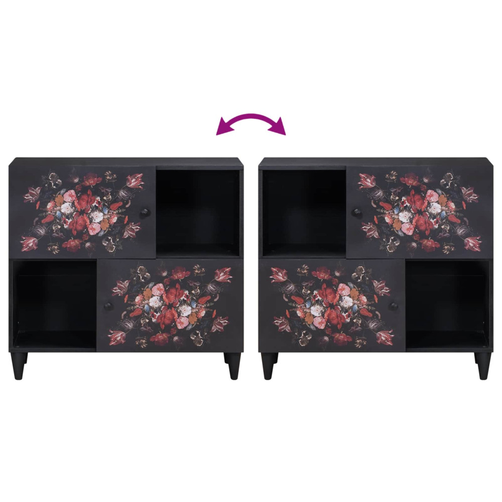 Produktbild för Förvaringsskåp med lagring Flerfärgsdesign 80 x 33,5 x 75 cm