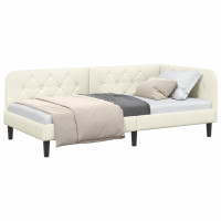 Produktbild för Hörn Sängram Kräm 90 x 190 cm Sammet