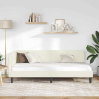Produktbild för Hörn Sängram Kräm 90 x 190 cm Sammet