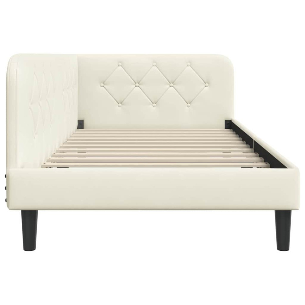 Produktbild för Hörn Sängram Kräm 90 x 190 cm Sammet