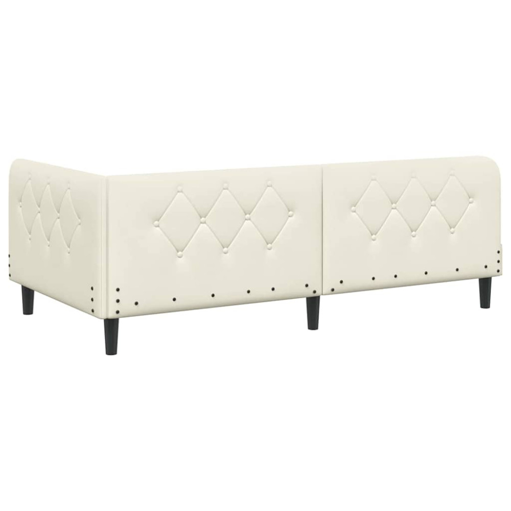 Produktbild för Hörn Sängram Kräm 90 x 190 cm Sammet