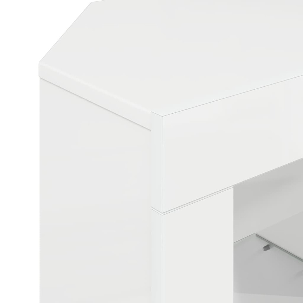 Produktbild för Hörn LED TV-skåp Högblank Vit 100 x 40 x 50 cm Konstruerat trä