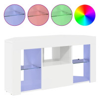 Produktbild för Hörn LED TV-skåp Högblank Vit 100 x 40 x 50 cm Konstruerat trä