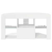Produktbild för Hörn LED TV-skåp Högblank Vit 100 x 40 x 50 cm Konstruerat trä