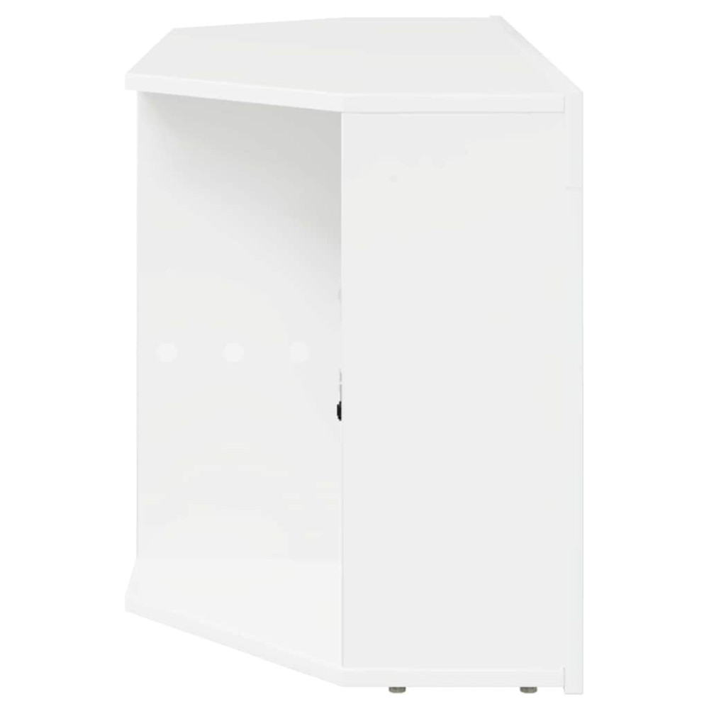 Produktbild för Hörn LED TV-skåp Högblank Vit 100 x 40 x 50 cm Konstruerat trä