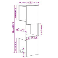 Produktbild för Hörnskåp Artisan Ek 25,5x25x80cm Konstruerat trä