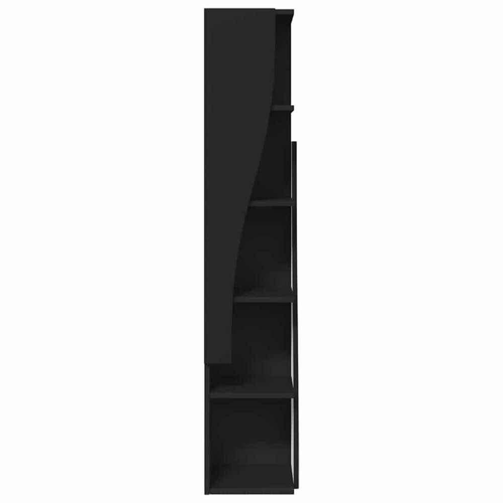 Produktbild för Hörnskåp Svart 27,5x27x140cm Konstruerat trä