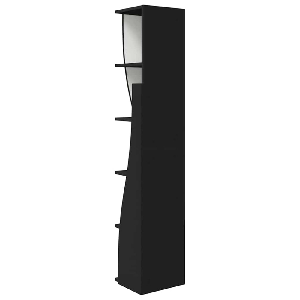 Produktbild för Hörnskåp Svart 27,5x27x140cm Konstruerat trä