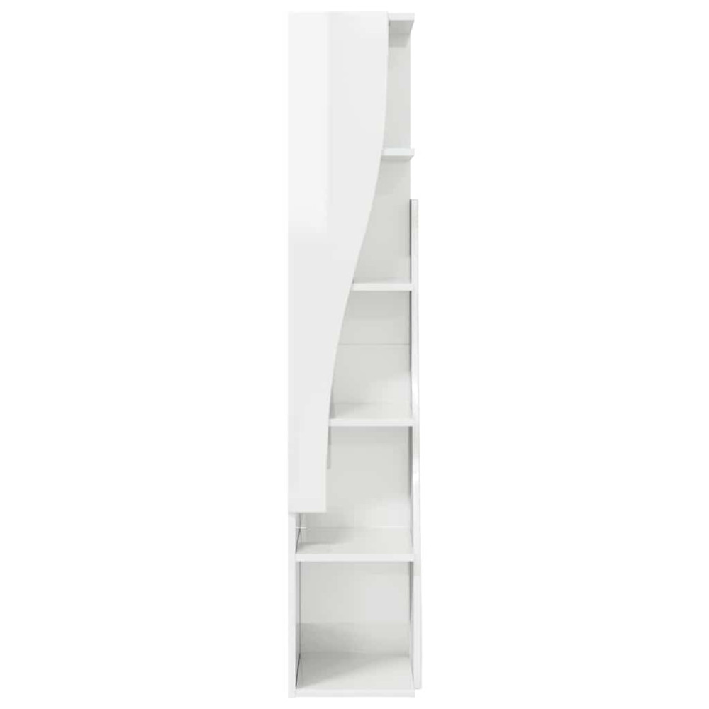 Produktbild för Hörnskåp Högblanka vita 27,5x27x140cm Konstruerat trä