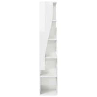 Produktbild för Hörnskåp Högblanka vita 27,5x27x140cm Konstruerat trä