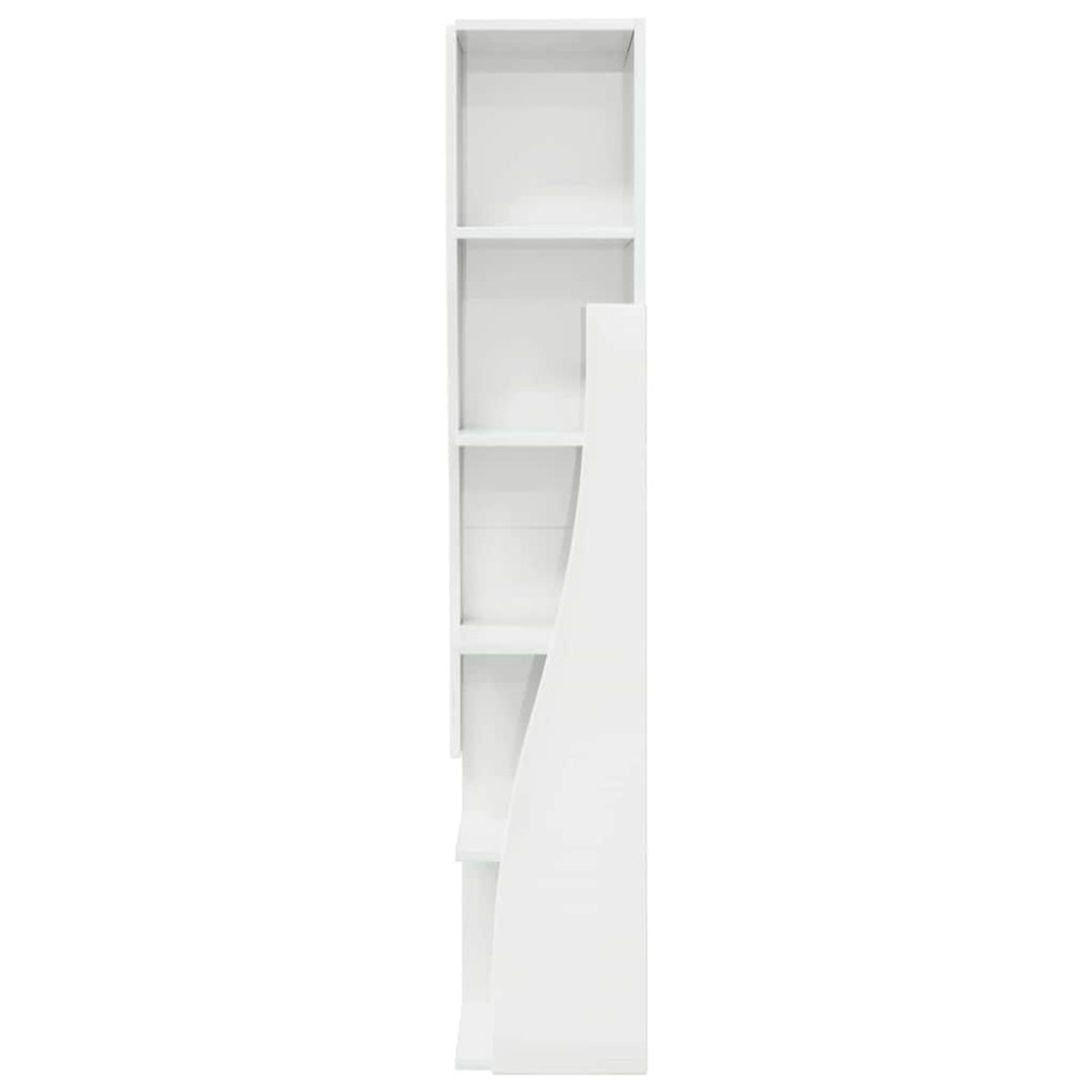 Produktbild för Hörnskåp Högblanka vita 27,5x27x140cm Konstruerat trä