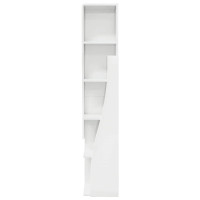 Produktbild för Hörnskåp Högblanka vita 27,5x27x140cm Konstruerat trä