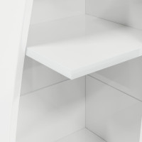 Produktbild för Hörnskåp Högblanka vita 27,5x27x140cm Konstruerat trä