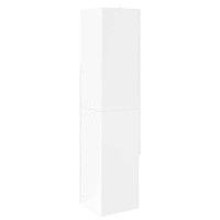 Produktbild för Hörnskåp Högblanka vita 32x32x140cm Konstruerat trä