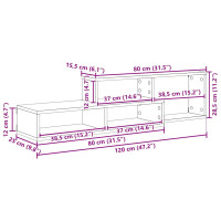 Produktbild för VäggTV-stativ 120x25x28,5cm Konstruerat trä