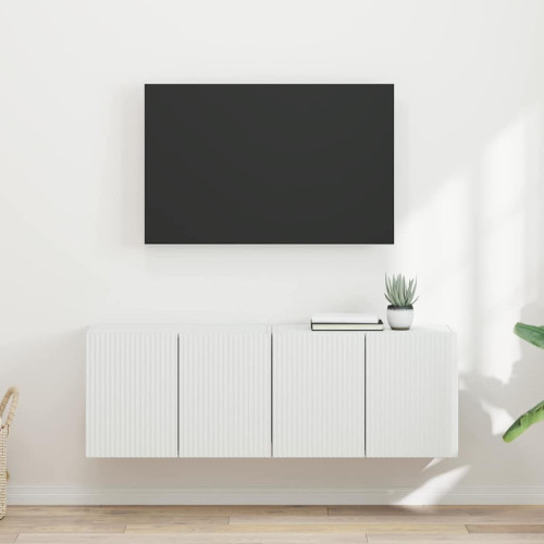 vidaXL TV Vägghylla 2 pcs Vit 59,5 x 31 x 40 cm Konstruerat trä