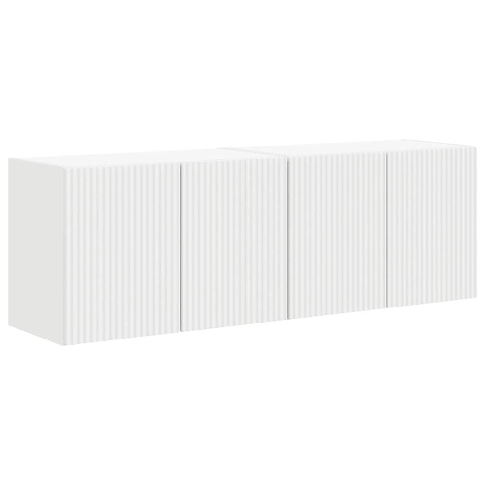 Produktbild för TV Vägghylla 2 pcs Vit 59,5 x 31 x 40 cm Konstruerat trä