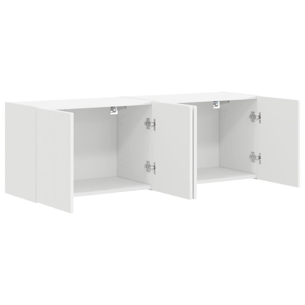 Produktbild för TV Vägghylla 2 pcs Vit 59,5 x 31 x 40 cm Konstruerat trä