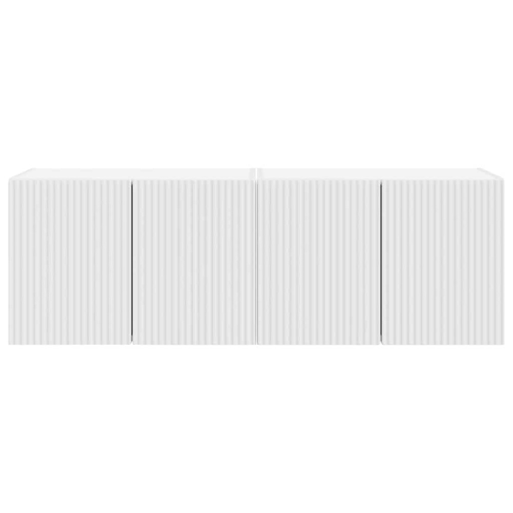 Produktbild för TV Vägghylla 2 pcs Vit 59,5 x 31 x 40 cm Konstruerat trä