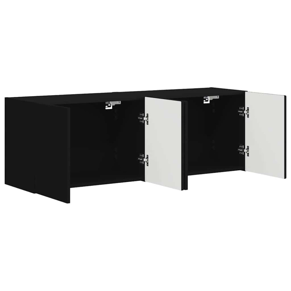 Produktbild för TV Vägghylla 2 pcs Svart 59,5 x 31 x 40 cm Konstruerat trä