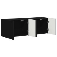 Produktbild för TV Vägghylla 2 pcs Svart 59,5 x 31 x 40 cm Konstruerat trä