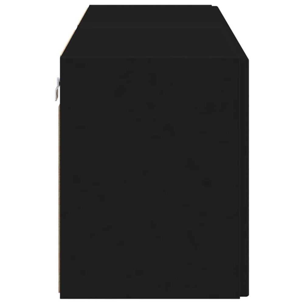 Produktbild för TV Vägghylla 2 pcs Svart 59,5 x 31 x 40 cm Konstruerat trä