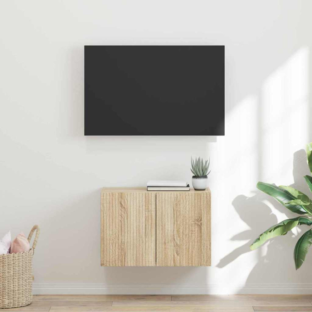 Produktbild för TV Vägghylla Sonoma-ek 59,5 x 31 x 40 cm Konstruerat trä